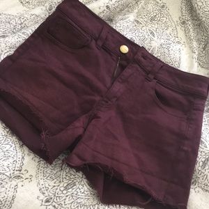 Burgundy American eagle super stretch shorts